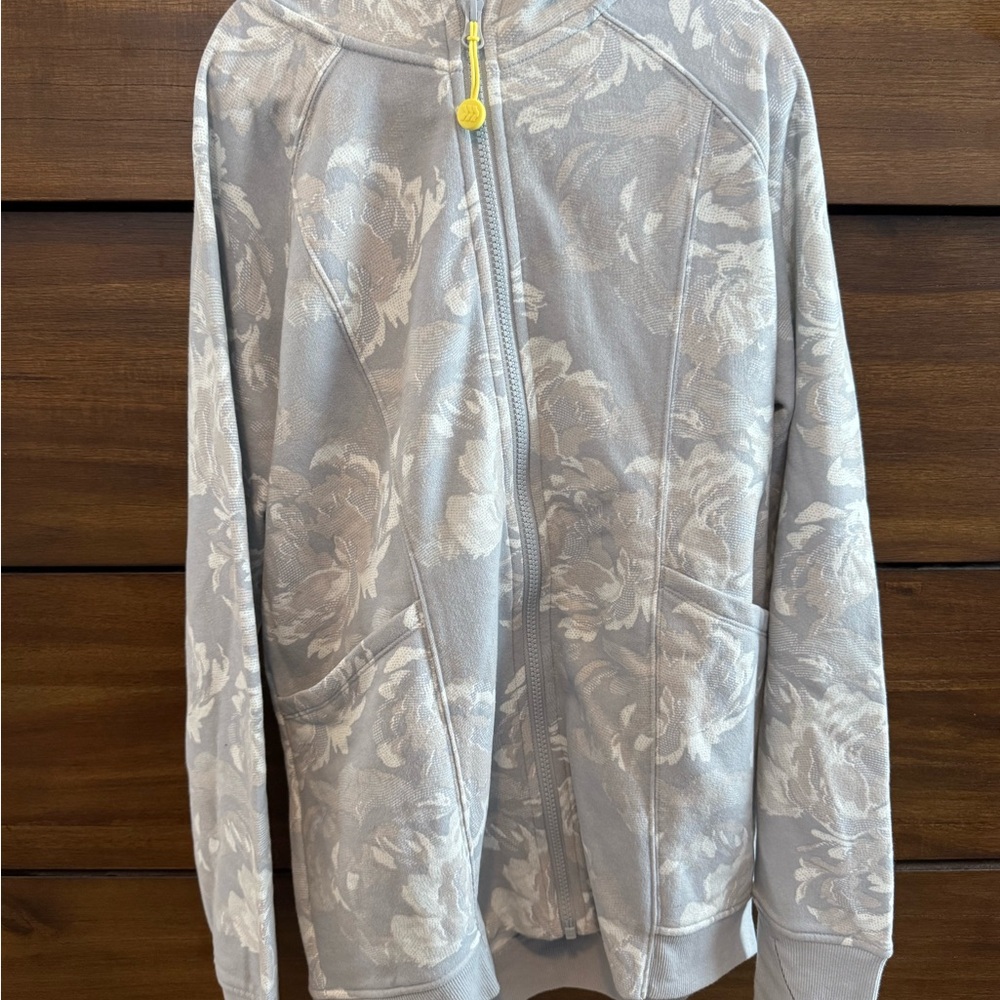 All in Motion Floral Gray Zip-Up Hoodie